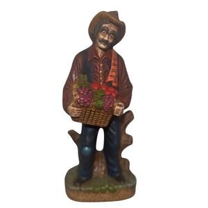 Vintage ceramic man with produce